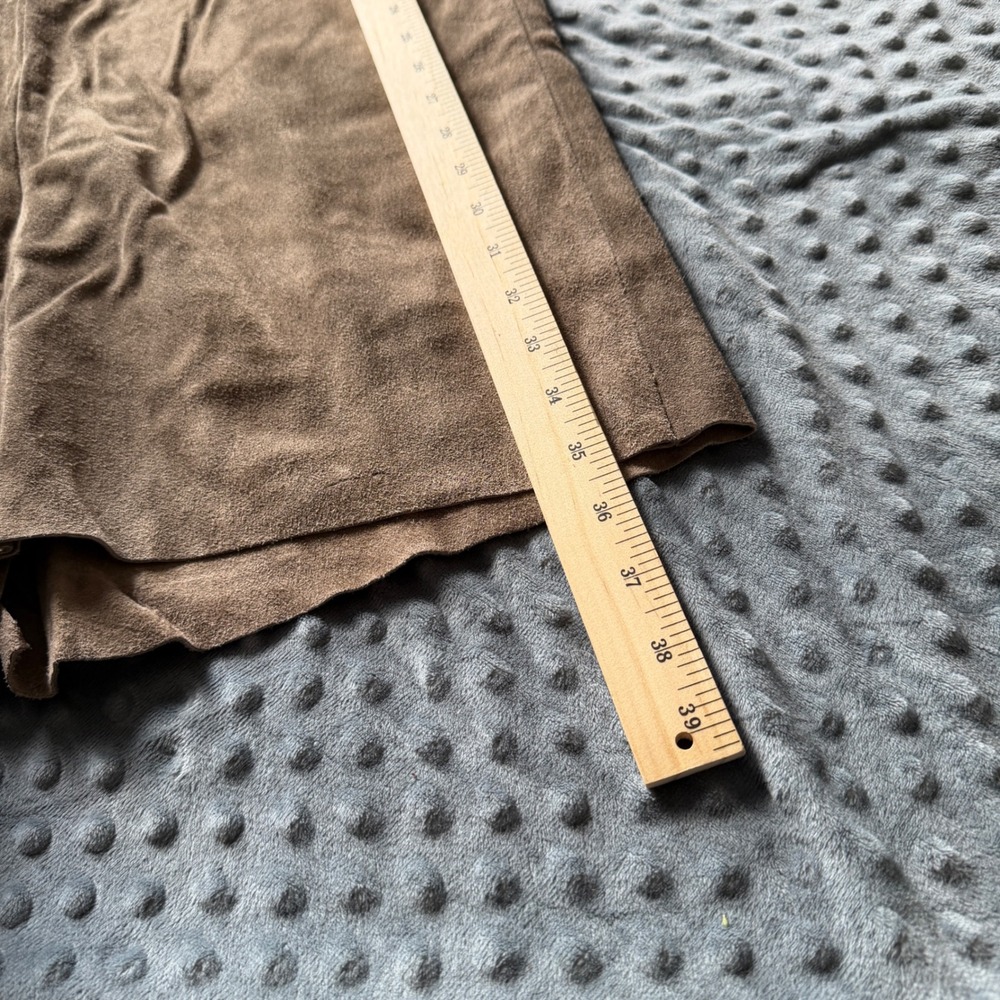 Vintage Ralph Lauren Country Suede Suspender Skirt Brown Western USA Made Moose - Picture 10 of 14